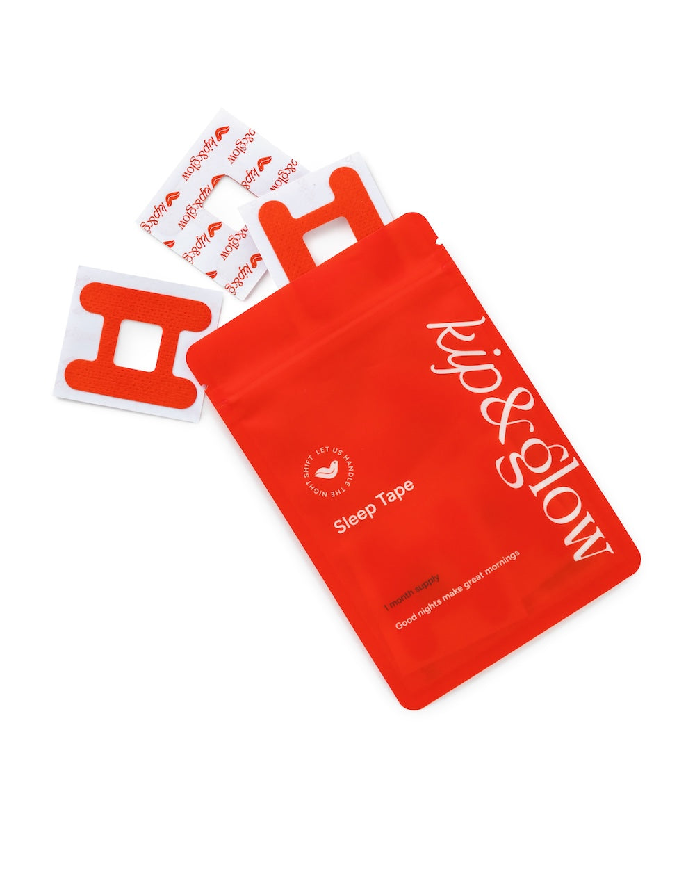 kip&glow Sleep Tape pouch with tapes spilling out